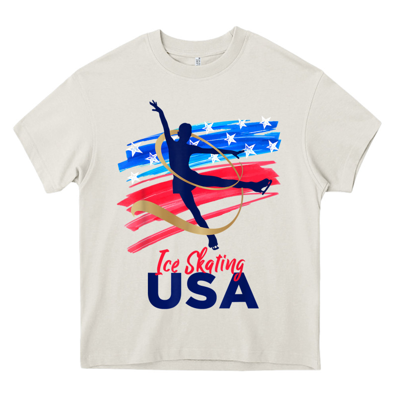 Ice Skating Dance Support The Team Tshirt Usa Flag T Shirt Heavy Core Tee by linhVisuals | Teevron