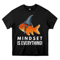 Black mindset motivational quote cute goldfish shark fish t shirt Heavy Core Tee - linhVisuals