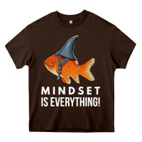 Chocolate Brown mindset motivational quote cute goldfish shark fish t shirt Heavy Core Tee - linhVisuals