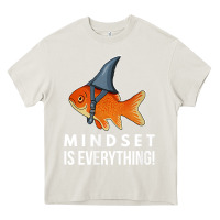 Cream mindset motivational quote cute goldfish shark fish t shirt Heavy Core Tee - linhVisuals