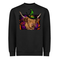 Black highland cow halloween Heavyweight Sweatshirt - RanaPortraitStore