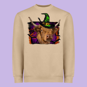 Highland Cow Halloween Heavyweight Sweatshirt Designed By Ranaportraitstore