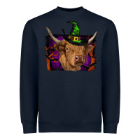 Navy highland cow halloween Heavyweight Sweatshirt - RanaPortraitStore