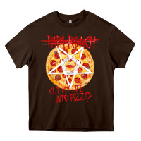 Chocolate Brown papa roach   official merchandise  cut my life into pizzas t shirt Heavy Core Tee - linhVisuals