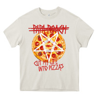 Cream papa roach   official merchandise  cut my life into pizzas t shirt Heavy Core Tee - linhVisuals