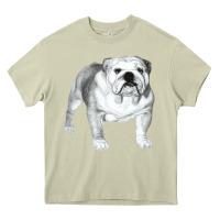 Mossy English Bulldog Art Heavy Core Tee - linhVisuals