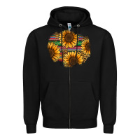 Black sunflower leopard serape patch Zipper Hoodie - Jasminsmagicworld