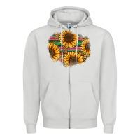 Sunflower Leopard Serape Patch Zipper Hoodie | Teevron