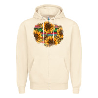 Sandshell sunflower leopard serape patch Zipper Hoodie - Jasminsmagicworld