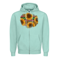 Seafoam sunflower leopard serape patch Zipper Hoodie - Jasminsmagicworld