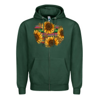 Sports Green sunflower leopard serape patch Zipper Hoodie - Jasminsmagicworld