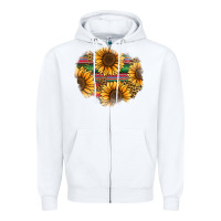 White sunflower leopard serape patch Zipper Hoodie - Jasminsmagicworld