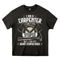 Asphalt i can't fix stupid   funny carpentry woodworking carpenter t shirt Heavy Core Tee - linhVisuals