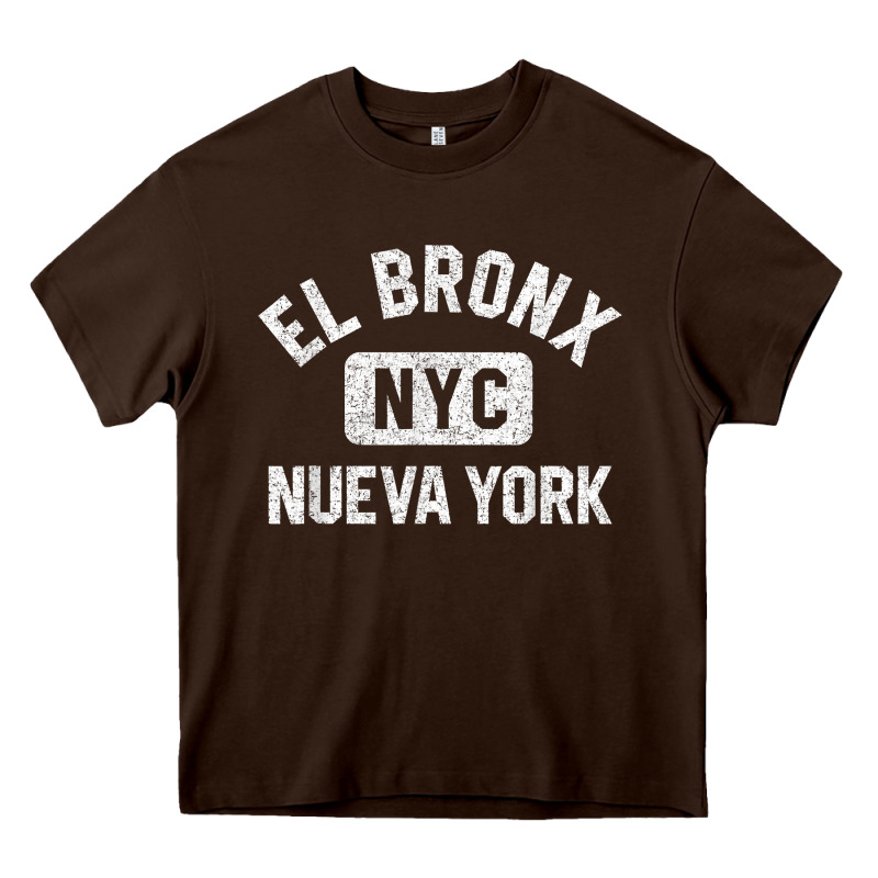 El Bronx Nueva York Nyc Gym Style Distressed White Print T Shirt Heavy Core Tee by linhVisuals | Teevron