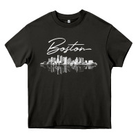 Asphalt boston skyline t shirt for women, men, girls & boys Heavy Core Tee - linhVisuals