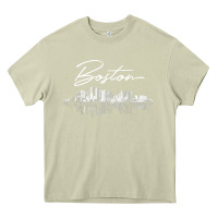Mossy boston skyline t shirt for women, men, girls & boys Heavy Core Tee - linhVisuals