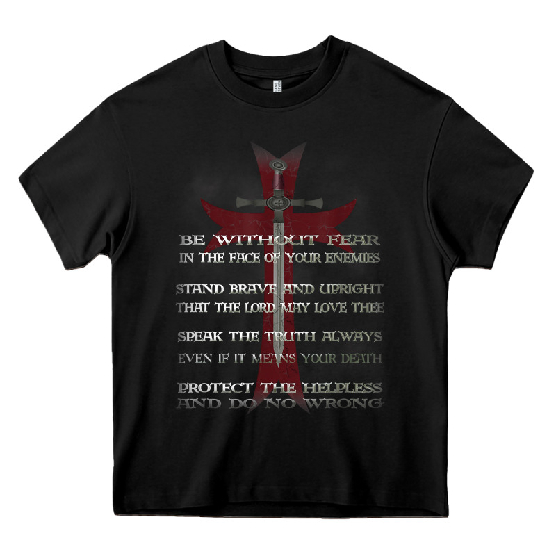 Knights Templar Crusader Cross Ring Order Be Without Fear T Shirt Heavy Core Tee by linhVisuals | Teevron