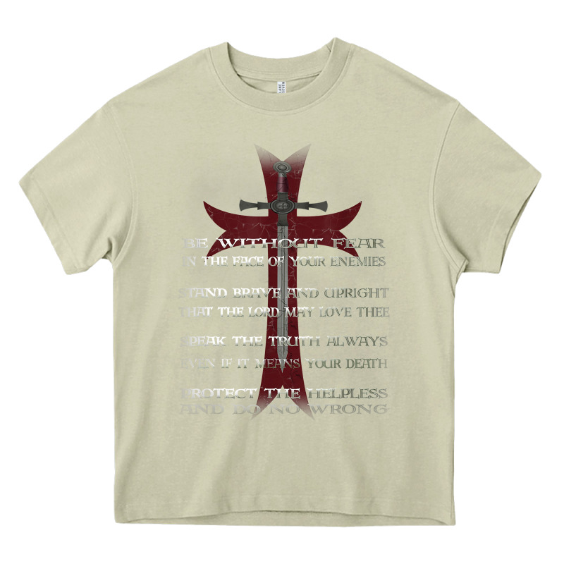 Knights Templar Crusader Cross Ring Order Be Without Fear T Shirt Heavy Core Tee by linhVisuals | Teevron