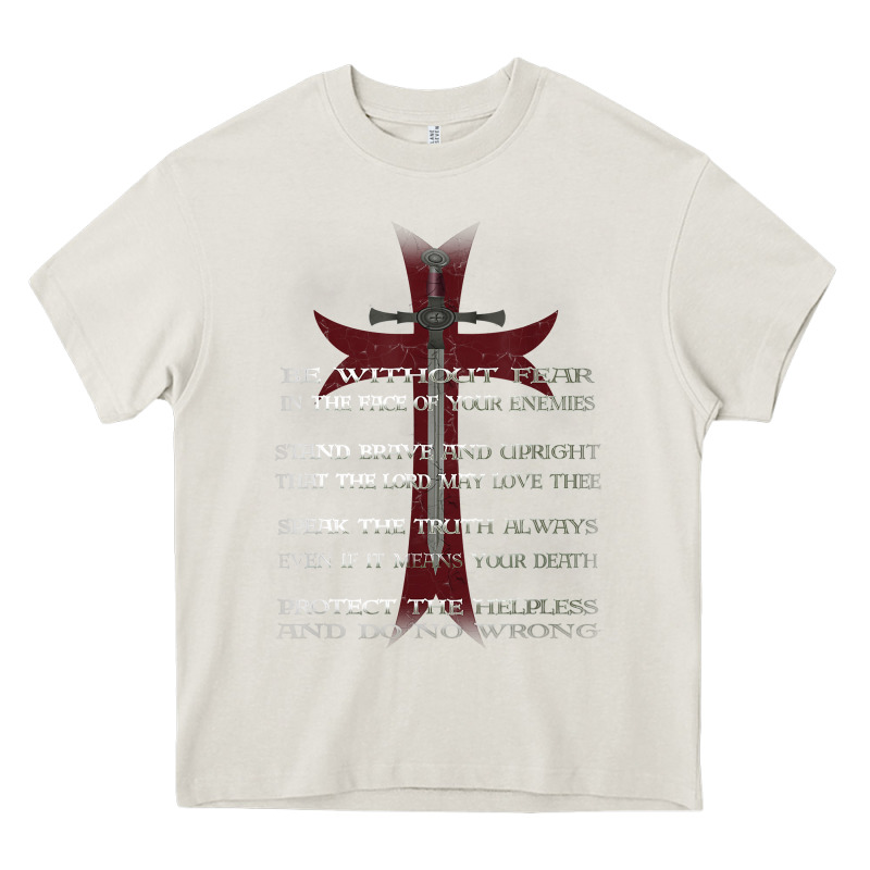 Knights Templar Crusader Cross Ring Order Be Without Fear T Shirt Heavy Core Tee by linhVisuals | Teevron