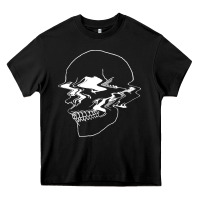 Black creepy cool egirl eboy pastel goth vaporwave glitch skull sweatshirt Heavy Core Tee - linhVisuals