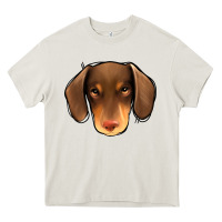 Cream Dachshund Heavy Core Tee - Jasminsmagicworld