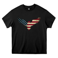 Black bald eagle  america Heavy Core Tee - linhVisuals