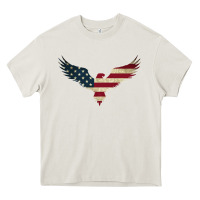 Cream bald eagle  america Heavy Core Tee - linhVisuals