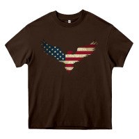 Chocolate Brown bald eagle  america Heavy Core Tee - linhVisuals