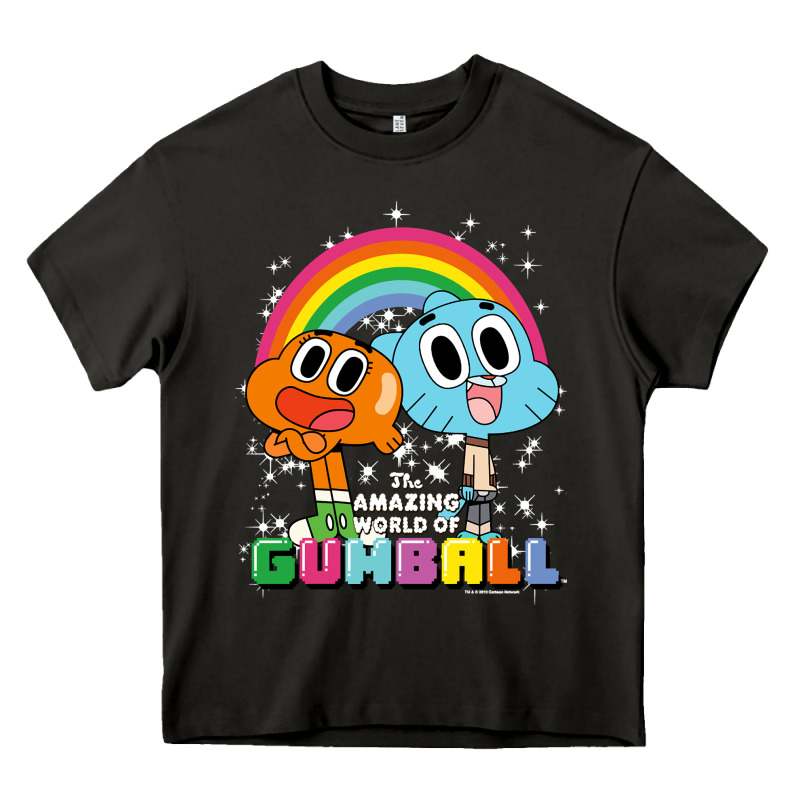 Cn The Amazing World Of Gumball & Darwin Rainbow Portrait Pullover Hoo Heavy Core Tee by linhVisuals | Teevron