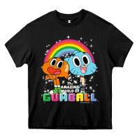 Black cn the amazing world of gumball & darwin rainbow portrait pullover hoo Heavy Core Tee - linhVisuals
