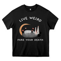 Black funny opossum possum tee live weird fake your death t shirt Heavy Core Tee - linhVisuals