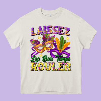 Laissez Les Bon Temps Rouler Heavy Core Tee Designed By Fadigitalartstudio