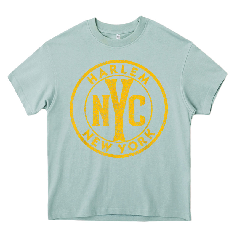 Harlem New York Nyc Vintage Sign Distressed Amber Print T Shirt Heavy Core Tee by linhVisuals | Teevron