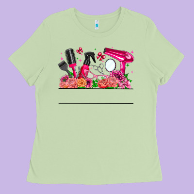 Hair Stylist Your Textt Ladies Tee Designed By Cowhidedigitalart