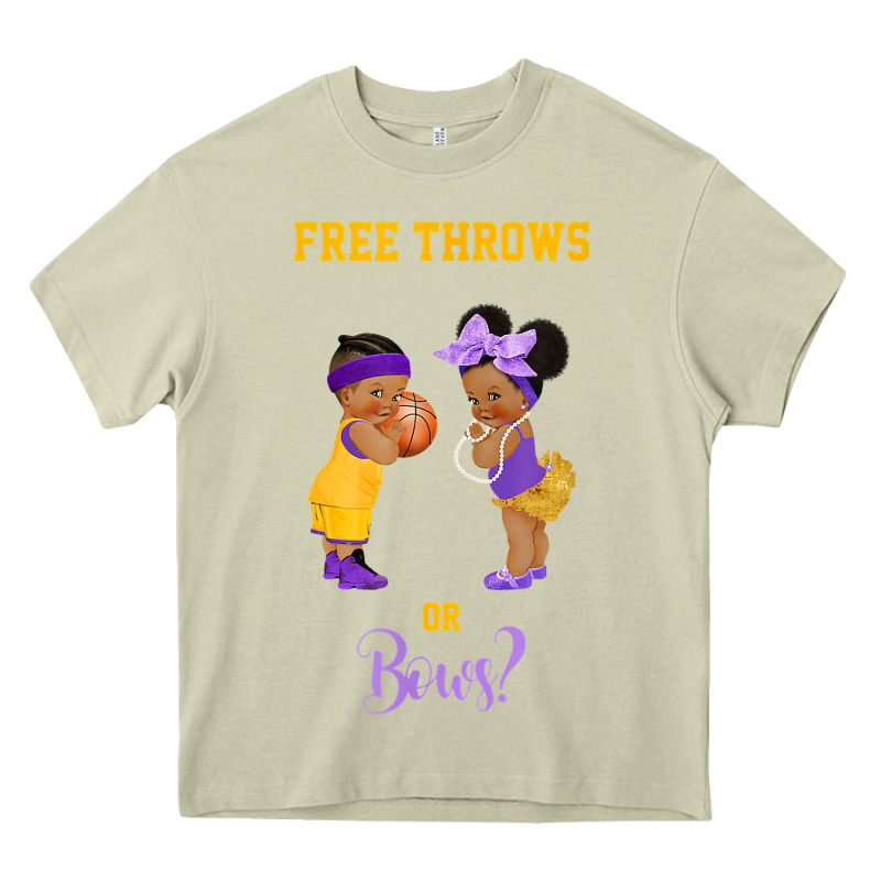 Free Throws Or Bows Basketball Baby Gender Reveal T Shirt Heavy Core Tee by linhVisuals | Teevron