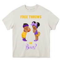 Cream free throws or bows basketball baby gender reveal t shirt Heavy Core Tee - linhVisuals