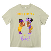 Free Throws Or Bows Basketball Baby Gender Reveal T Shirt Heavy Core Tee | Teevron