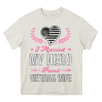 Cream i married my hero proud veteran wife usa military husband t shirt Heavy Core Tee - linhVisuals