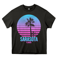 Asphalt sarasota florida vintage retro palm tree t shirt Heavy Core Tee - linhVisuals