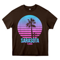 Chocolate Brown sarasota florida vintage retro palm tree t shirt Heavy Core Tee - linhVisuals
