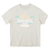 Cream sanibel island retro style florida t shirt Heavy Core Tee - linhVisuals