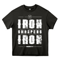 Asphalt iron sharpens iron proverbs christian bible verse religious pullover h Heavy Core Tee - linhVisuals