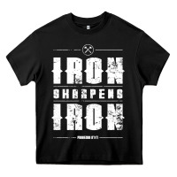 Iron Sharpens Iron Proverbs Christian Bible Verse Religious Pullover H Heavy Core Tee | Teevron