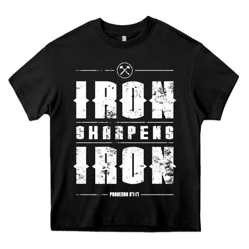 Iron Sharpens Iron Proverbs Christian Bible Verse Religious Pullover H Heavy Core Tee by linhVisuals | Teevron