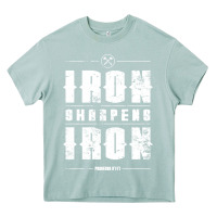 Arona iron sharpens iron proverbs christian bible verse religious pullover h Heavy Core Tee - linhVisuals