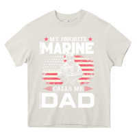 Cream my favorite marine calls me dad t  shirt father's day flag my favorite Heavy Core Tee - linhVisuals