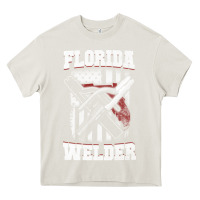 Cream welding longsleeves t shirt florida fl american welder gifts Heavy Core Tee - linhVisuals