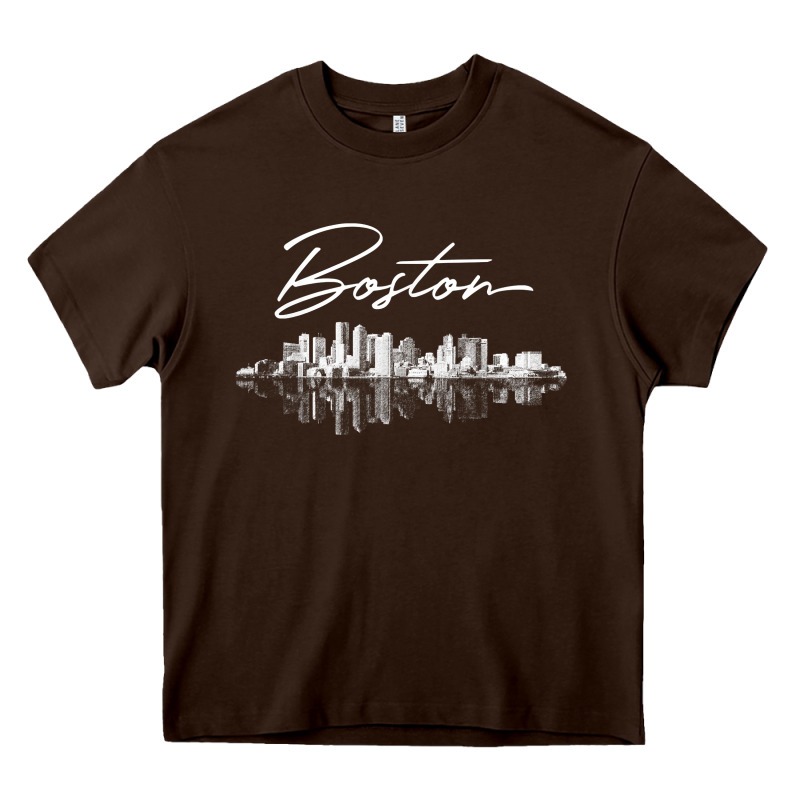 Boston Skyline T Shirt For Women, Men, Girls & Boys Heavy Core Tee by linhVisuals | Teevron