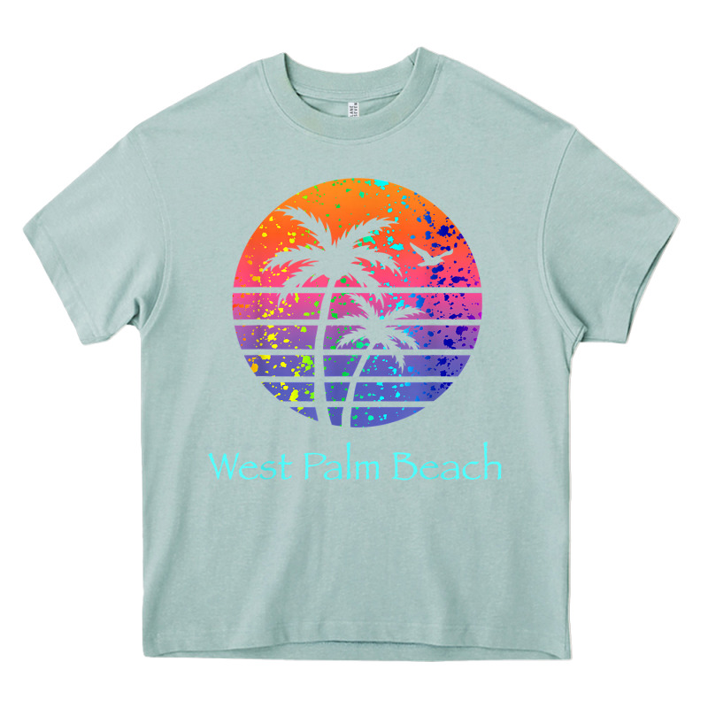 West Palm Beach Tropical T Shirt For Family Vacations Heavy Core Tee by linhVisuals | Teevron