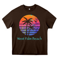 Chocolate Brown west palm beach tropical t shirt for family vacations Heavy Core Tee - linhVisuals